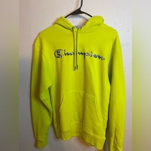 Lime Green Unisex Champion hoodie.